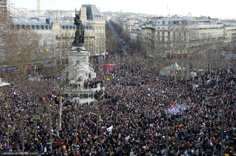 3.3 ملايين شخص تظاهروا ضد الإرهاب في مختلف أنحاء فرنسا