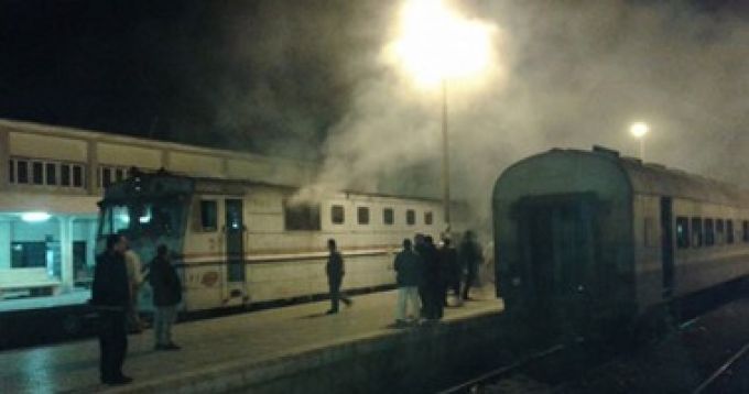 السكة الحديد : حريق في قطار القاهرة أسوان بالعياط