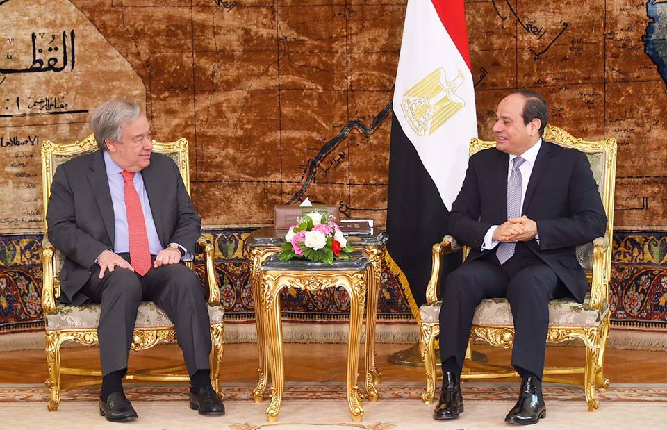 الرئاسة: سكرتير الأمم المتحدة بحث الاستفادة من تجربة مصر لمكافحة الإرهاب