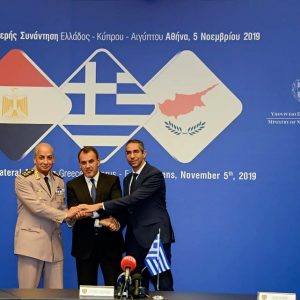 الفريق زكي ووزيرا الدفاع اليوناني والقبرصي يشهدون المرحلة الرئيسية للتدريب المشترك «ميدوزا-9»