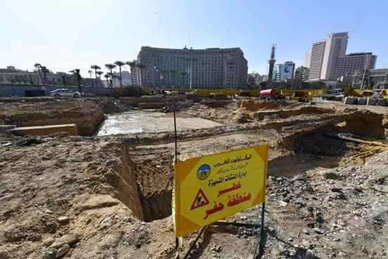 قاعدة خرسانية تزن 600 طن لوضع مسلة الملك رمسيس.. القاهرة تبرز أعمال تطوير ميدان التحرير (صور)
