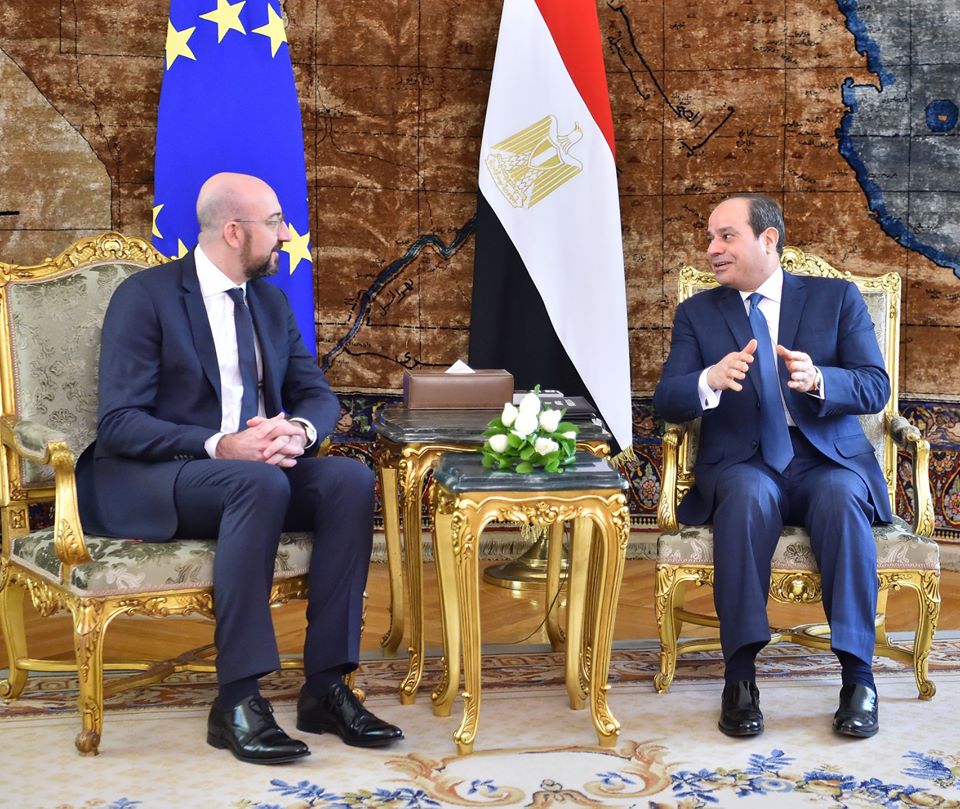 رئيس المجلس الأوروبي للسيسي: مصر تتمتع بثقل سياسي دوليا وإقليميا (صور)