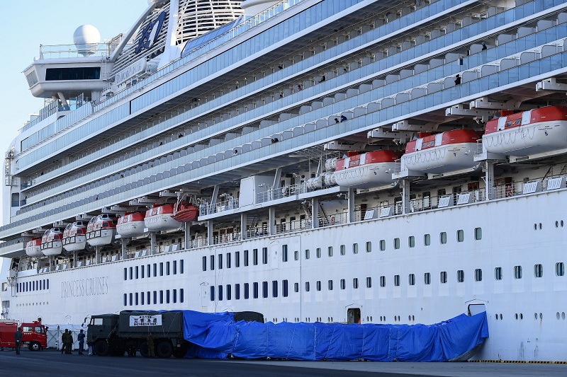 الصحة اليابانية: تأكيد إصابة 67 شخصا بفيروس كورونا على السفينة الموبوءة