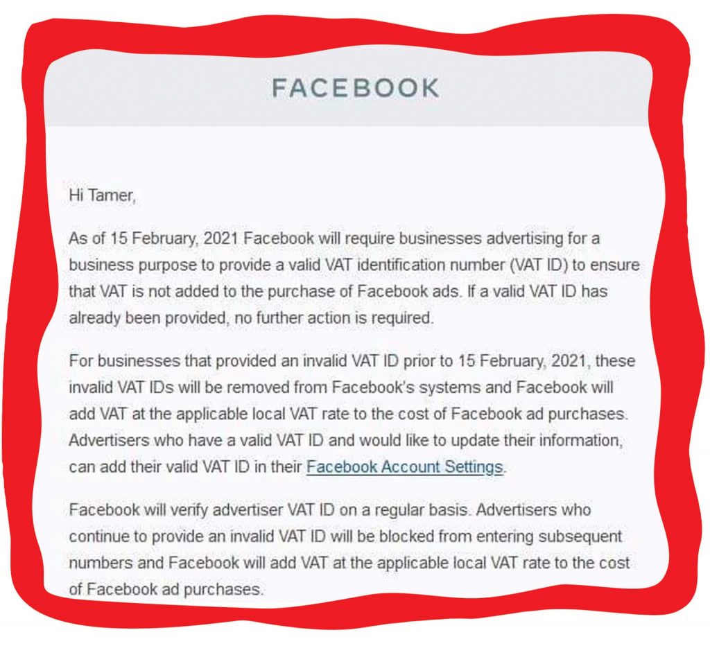 «فيسبوك» يطالب المعلنين بسرعة تسجيل البيانات الضريبية