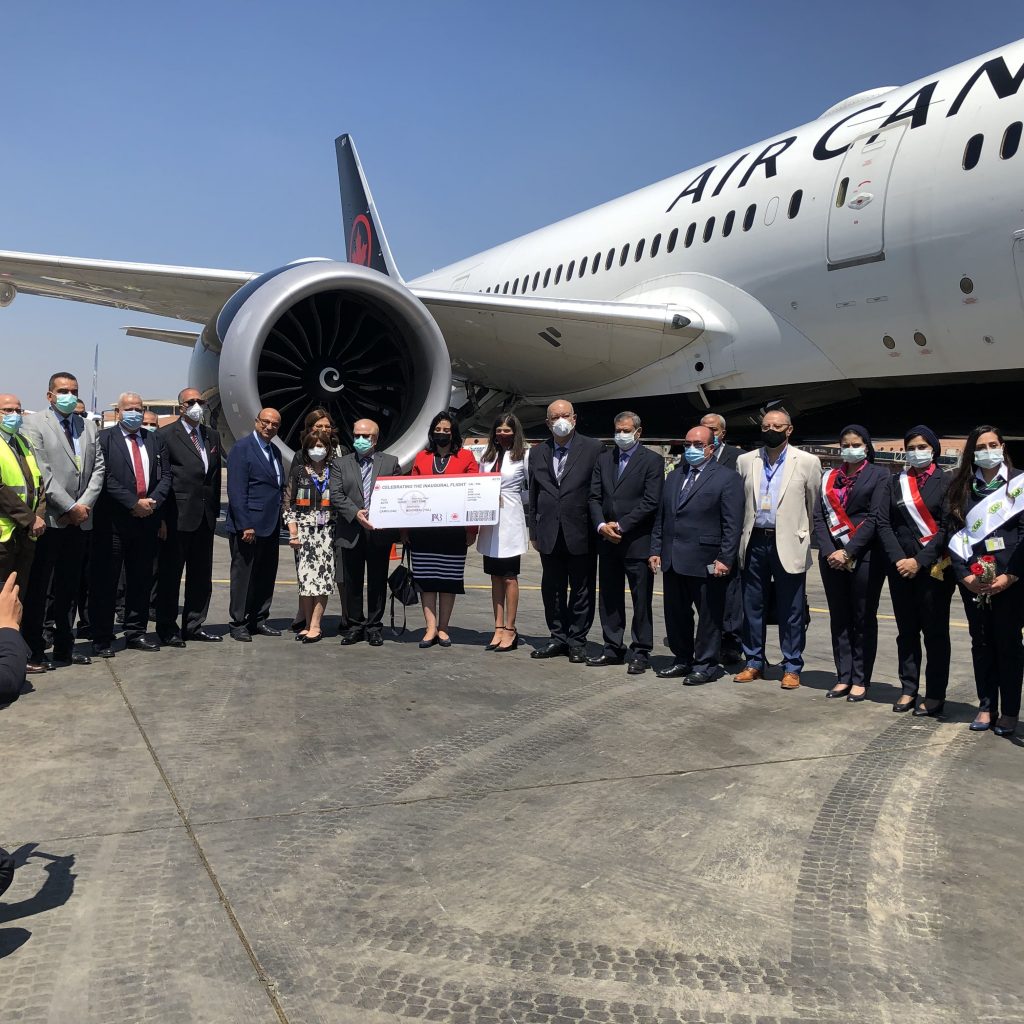 سفارة كندا : وصول أول رحلة للخطوط الجوية الكندية لمطار القاهرة الدولي أمس