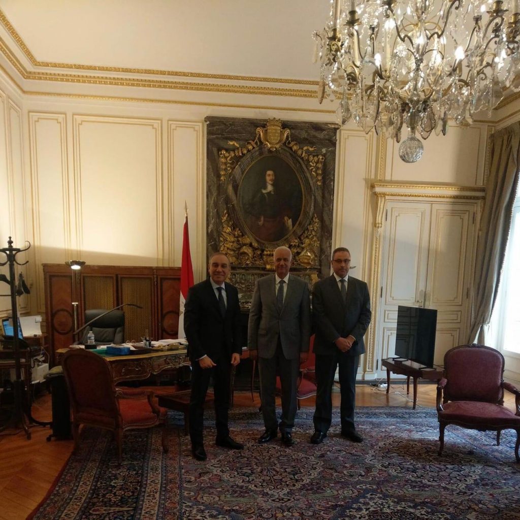 سفير مصر بفرنسا يستقبل رئيس جامعة العلمين الدولية