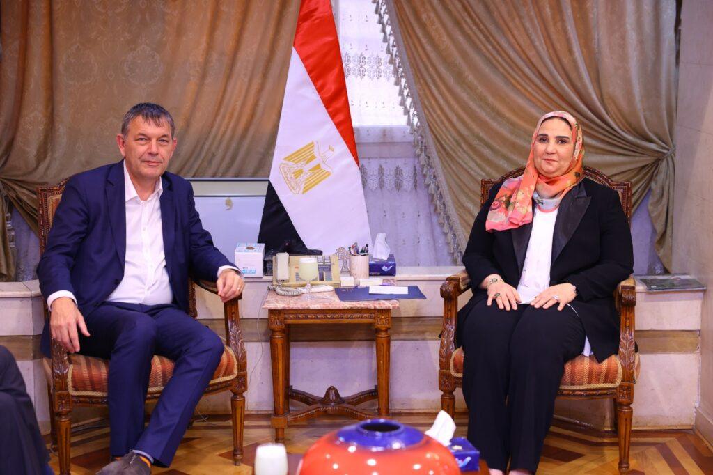 وزيرة التضامن تستقبل مفوض وكالة الأونروا لمناقشة الأوضاع المتردية في غزة