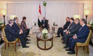 السيسي يلتقي مديرة صندوق النقد ويؤكد عزم مصر مواصلة الإصلاحات المالية والنقدية