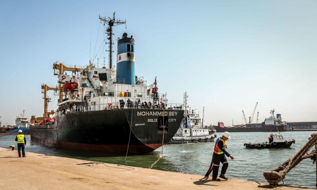 ميناء دمياط يستقبل 23281 طن قمح لصالح القطاع الخاص