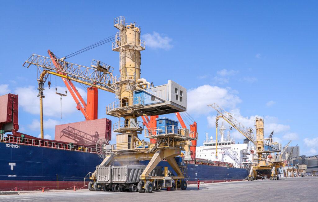 ميناء دمياط يستقبل 63 ألف طن قمح لصالح هيئة السلع التموينية