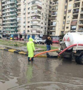 أمطار غزيرة بالإسكندرية في نوة الشمس لليوم الثالث على التوالي (صور)