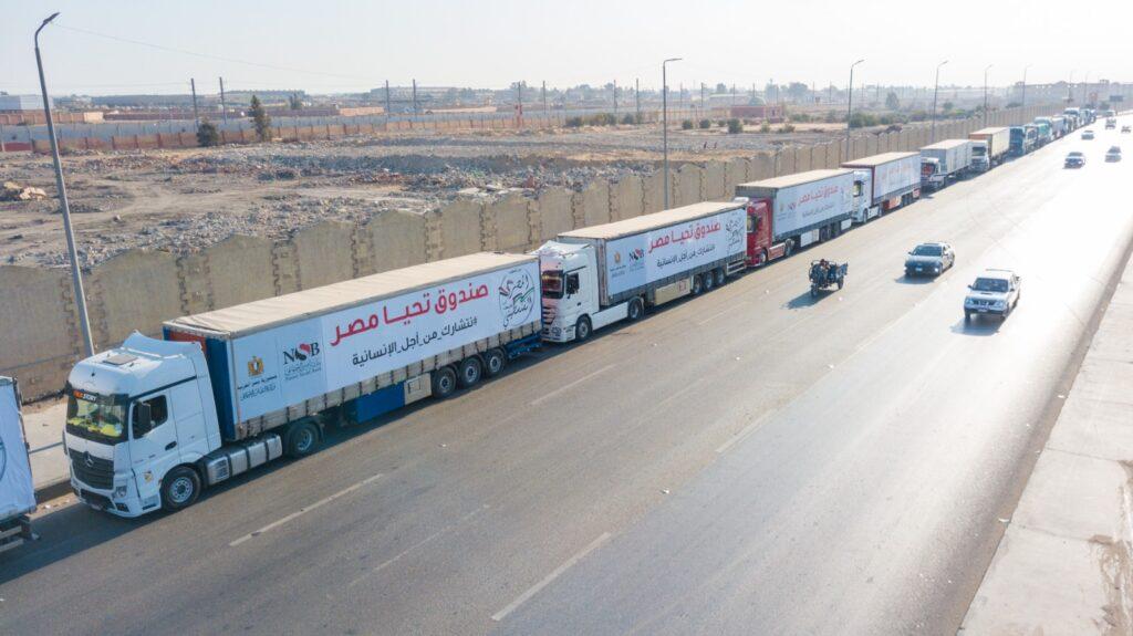 صندوق تحيا مصر يطلق 101 شاحنة تزن 1616 طنا لإغاثة أهل غزة