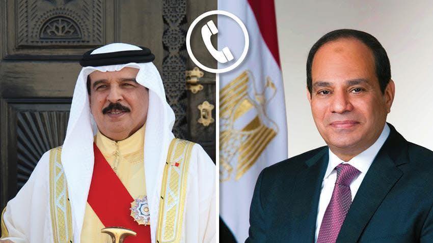 الرئيس السيسي وملك البحرين يشددان على رفض أي إجراءات تدفع لتهجير الفلسطينيين من أرضهم