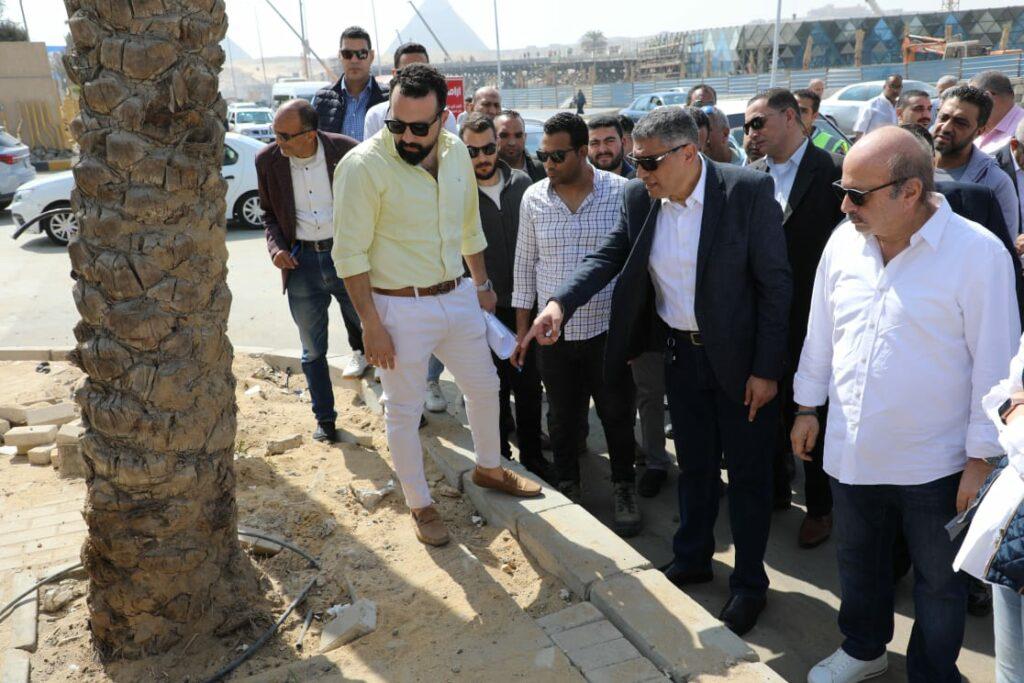 محافظ الجيزة يتفقد مشروعات التطوير بمحيط المتحف المصرى الكبير