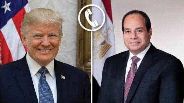 السيسي وترامب يبحثان جهود استعادة الهدوء بالمنطقة